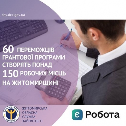 60 переможців грантової програми «Власна справа» створять понад 150 робочих місць на Житомирщині