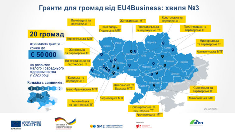 Громади Житомирщини стали переможцями у конкурсі грантів від EU4Business
