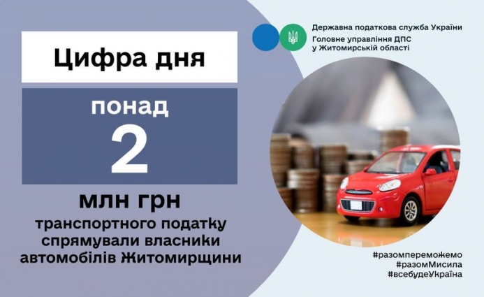 Понад 2 млн гривень транспортного податку сплатили власники елітних авто Житомирщини