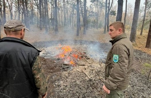 Екоінспектори зафіксували факт спалювання порубкових залишків у лісовому масиві Житомирщини