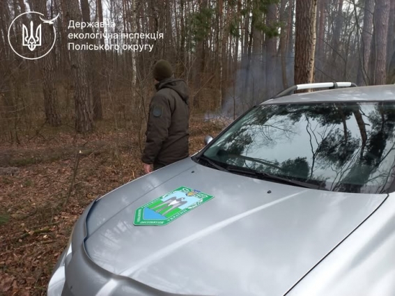 Екоінспектори виявили факт спалювання порубкових залишків у лісовому масиві Житомирщини