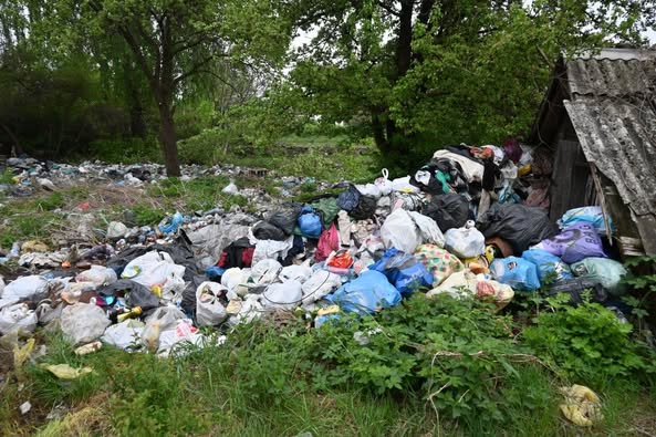 У Баранівській громаді тиждень прибирали стихійне сміттєзвалище, яке організувала місцева жителька на своєму подвір’ї