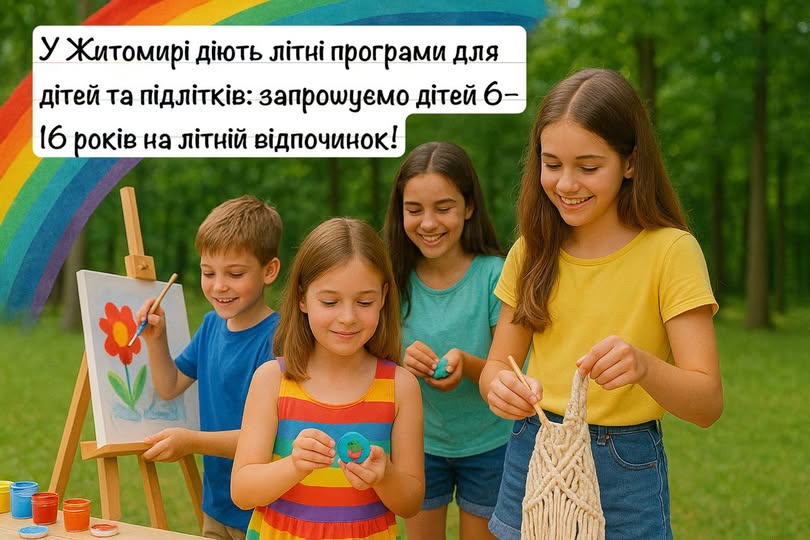 Табори, клуби та творчі ініціативи: у Житомирі діють літні програми для дітей та підлітків