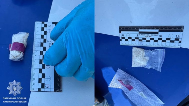 У Житомирі затримали водія з ознаками наркотичного сп’яніння, також у нього вилучили зіп-пакетик із «солями»