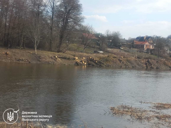 Екоінспекція перевірила звернення щодо зрізання дерев уздовж річки Случ та у Звягелі