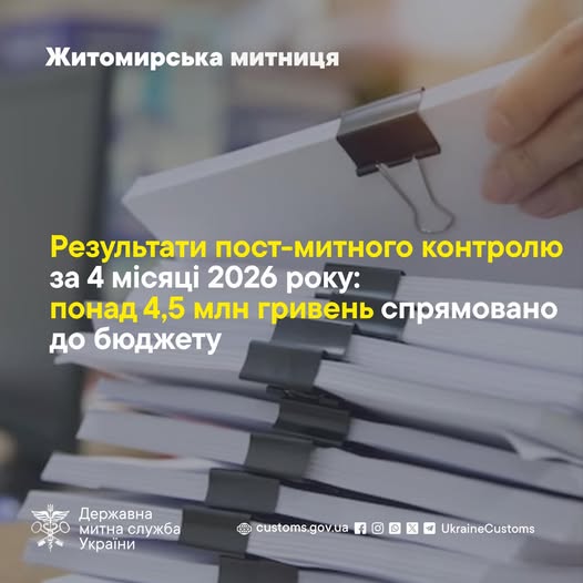 Пост-митний контроль: понад 4,5 млн грн спрямовано до держбюджету