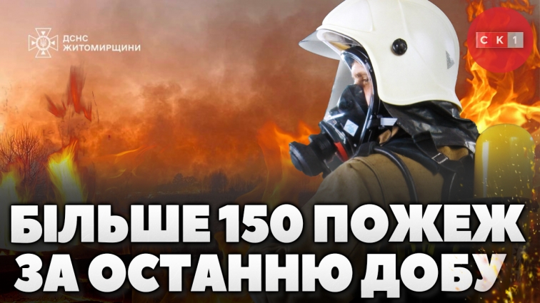 На Житомирщині за останню добу рятувальники зафіксували більше 150 пожеж (ВІДЕО)