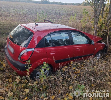 У Коростишівській громаді в ДТП загинула водійка легковика: жінка не впоралась з керуванням та зіткнулася з деревом