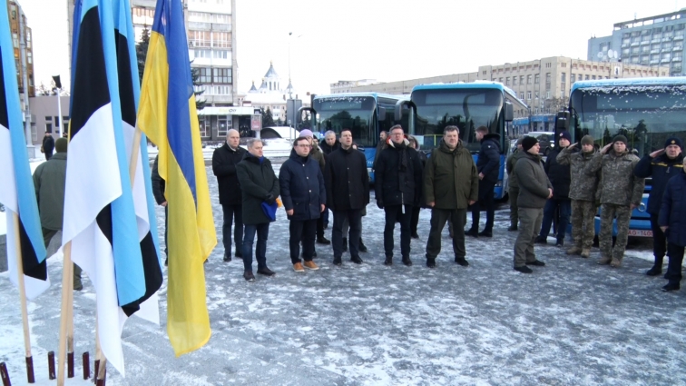 Візит Естонської делегації до Житомира: передали 11 автобусів на область (ВІДЕО)
