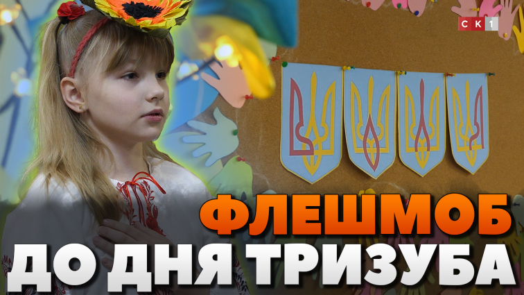 Учні ліцею №3 міста Житомир взяли участь у флешмобі «Живий тризуб» до дня символу України (ВІДЕО)
