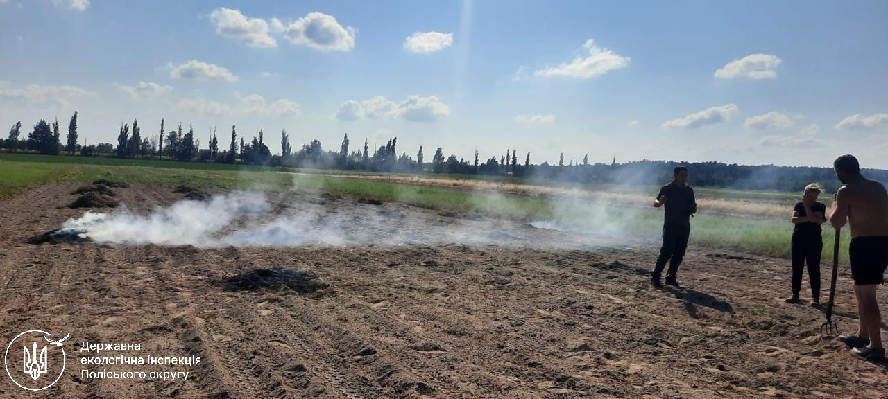У Новогуйвинській громаді за спалювання залишків сухої трави на порушника склали протокол