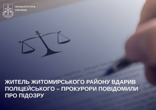 Житель Житомирського району вдарив поліцейського, йому повідомили про підозру