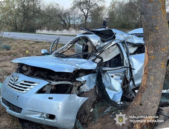 Тяжкі травми отримали водій та пасажир автомобіля: у Ємільчинській громаді водій не впорався з керуванням та зіткнувся із деревом