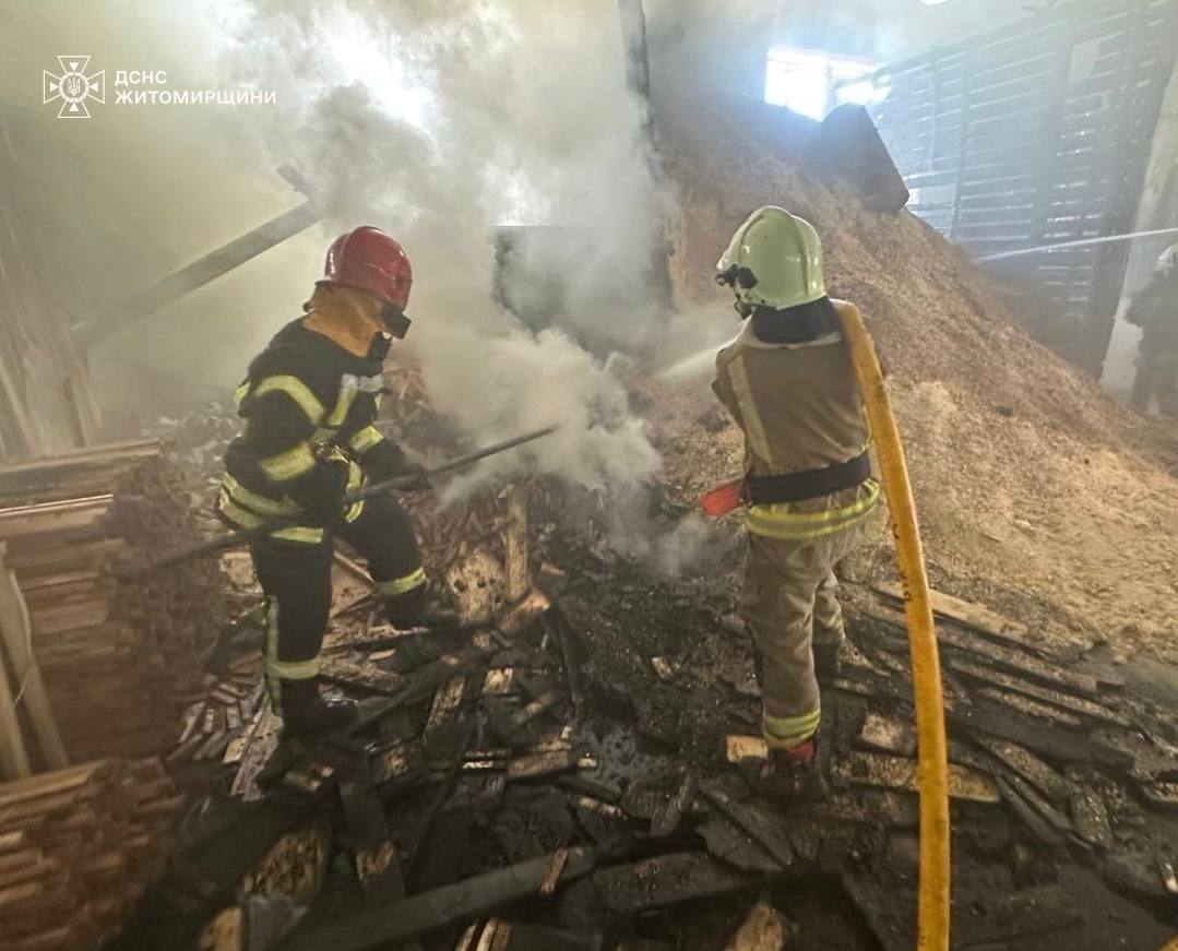 У Житомирі горіло деревообробне підприємство: рятувальники з’ясовують обставин пожежі