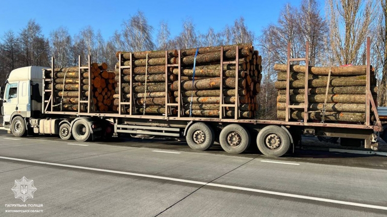 На Житомирщині за місяць виявили 13 випадків порушення правил перевезення лісопродукції (ФОТО)