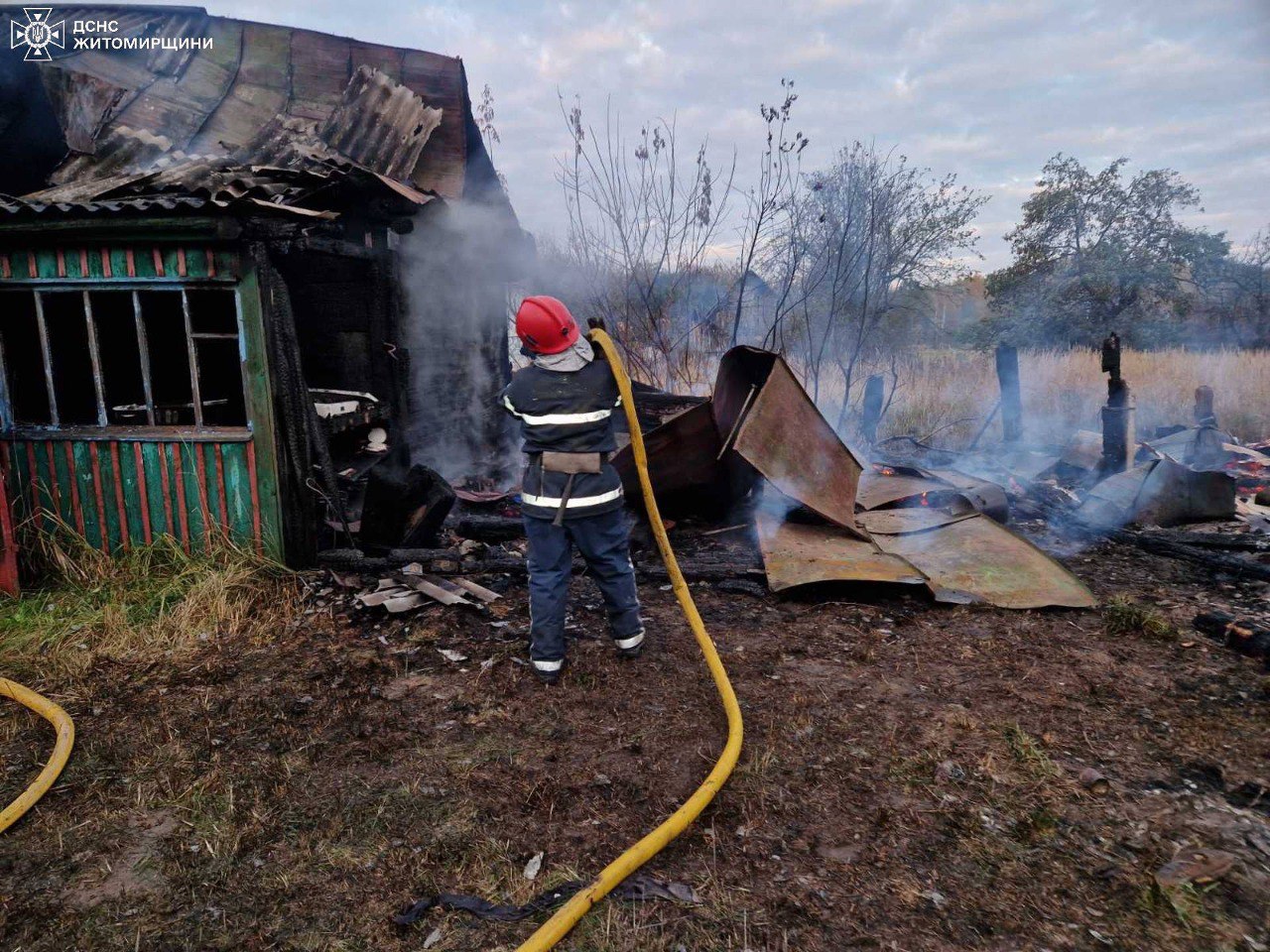 У Чоповицькій громаді горіла дерев'яна господарча будівля