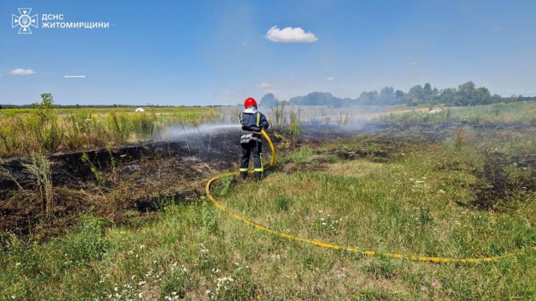 На Житомирщині рятувальники ліквідували 7 пожеж на відкритих територіях