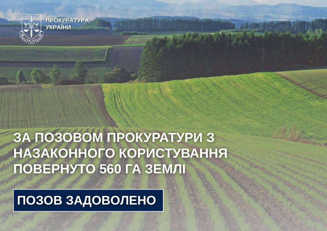 У Лугинській громаді за позовом прокуратури з незаконного користування повернуто 560 га землі