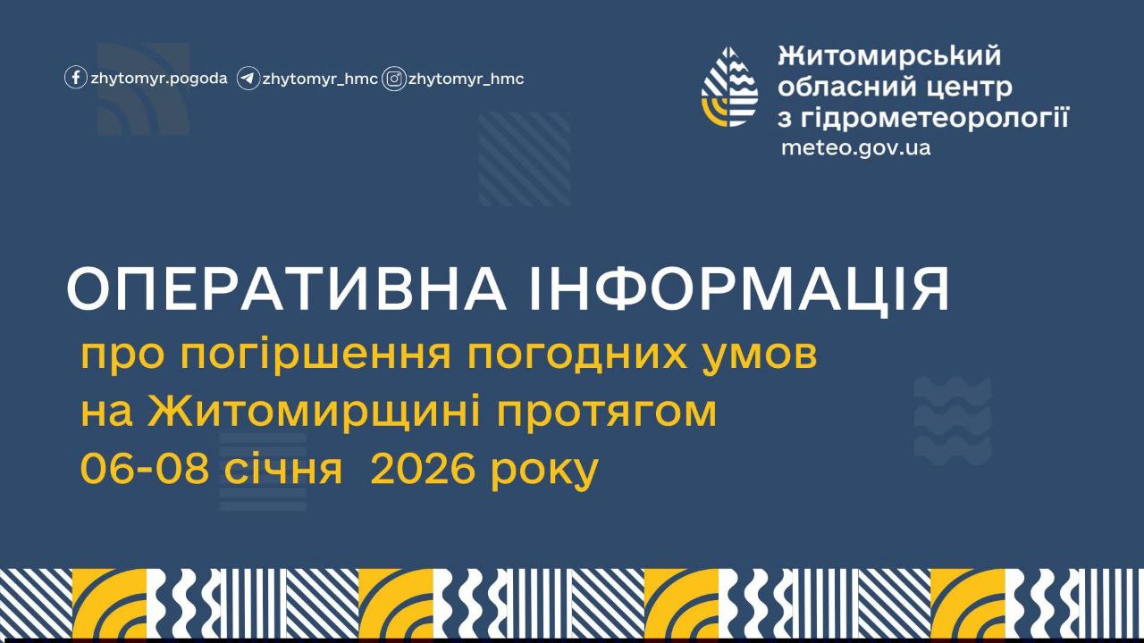 На Житомирщині погіршаться погодні умови 6-8 січня: очікується 20-25 см приросту снігового покриву