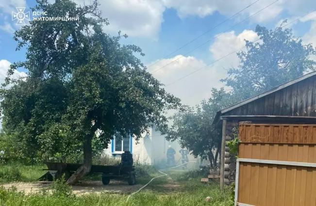 У Житомирському районі за добу ліквідували дві пожежі, горіла господарча будівля та суха трава